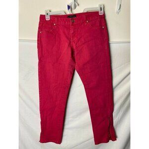 TOXIC STRETCH BRIGHT PINK JUNIORS STRETCH JEANS SIZE 9 EUC WOMENS ZIPPER ANKLE
